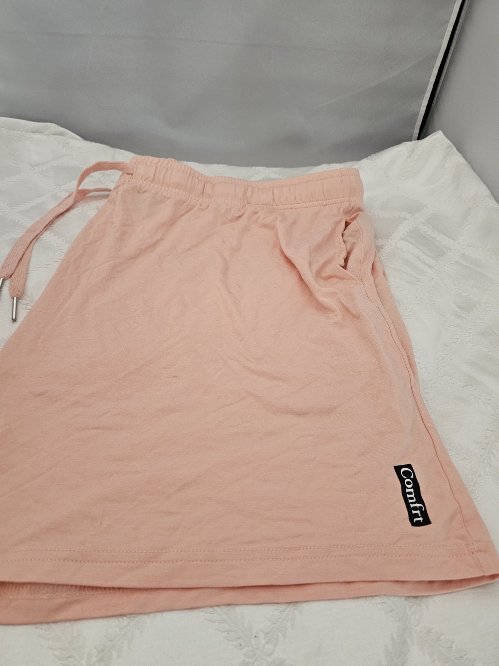 Comfrt Women’s Lightweight Peach Drawstring Sleep Shorts - Picture 7 of 7